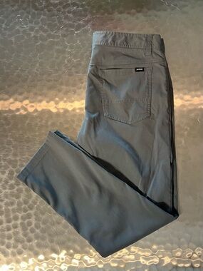 prAna Men’s Brion 5-Pocket Stretch Pants – Charcoal / Dark Iron Size 35x30
